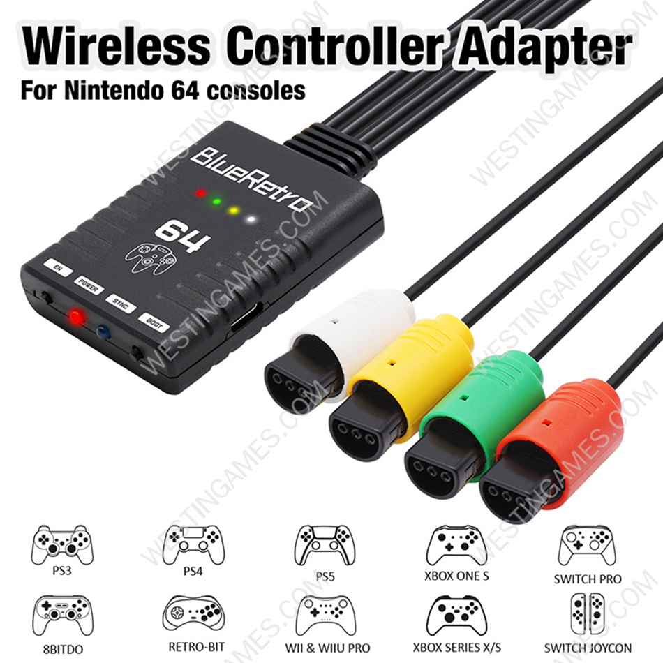 BlueRetro Wireless Game Controllers Adapter Support Switch Pro PS5 PS4 Wireless Controller For Nintendo 64 N64 Console 04